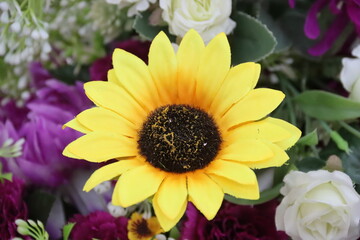 sunflower and bee