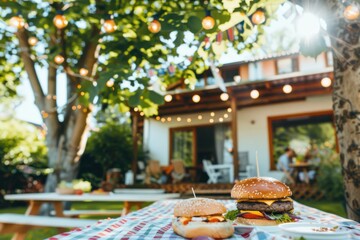 Backyard BBQ Burgers: Summer Feast Under String Lights