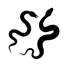 Fototapeta premium vector black silhouette of a snake