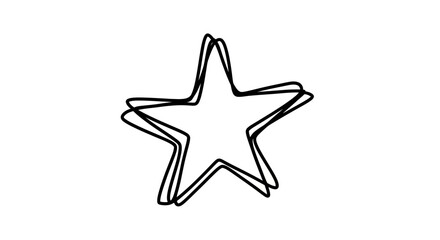 Hand-drawn star outline with overlapping lines in black ink