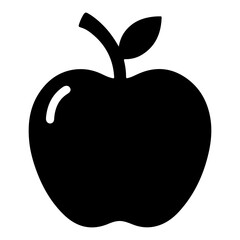 Black Outline Illustration of Apple