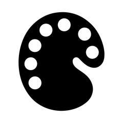 Black Outline Illustration of Art Palette