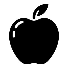 Black Outline Illustration of Apple