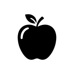 Black Outline Illustration of Apple
