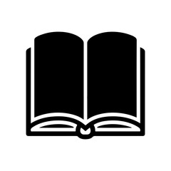Black Outline Illustration of Open Book