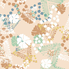 seamless pattern with abstract floral pastel colors