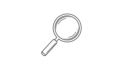 Simple Line Art Illustration of a Magnifying Glass