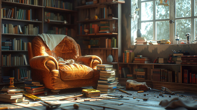 Crafting a Comfortable Haven: Reading Nook Construction in Progress