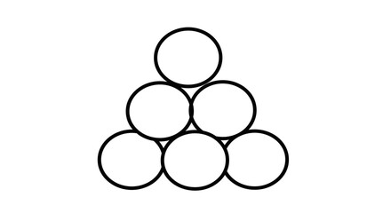 Stacked Circular Shapes in a Triangular Pattern