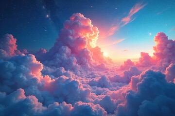 Ethereal condensation forming breathtaking celestial patterns, resembling clouds in a vibrant, otherworldly sky Perfect for fantasy, dreamlike, and spiritual themes , science, nature