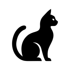 vector silhouette  cat logo, vector animal logo, simple animal logo design
