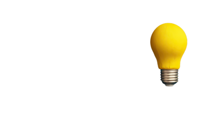 A single, bright yellow lightbulb against a dark background