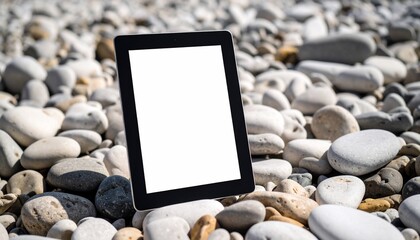 Tablet on Pebble Beach Summer Day
