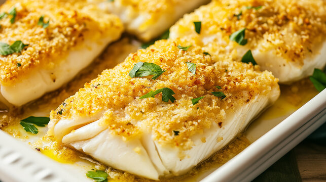 Fil&eacute; de peixe assado com farofa de parmes&atilde;o