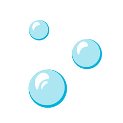 Air bubbles flat vector cartoon illustration isolated on white background. Soap foam, oxygen bubbles design elements. Flying soap bubbles. Hyaluronic acid bubbles. Cosmetic. Detergent, shampoo, foam.