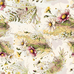 Abstract floral effect illustrator artwork pastel colors