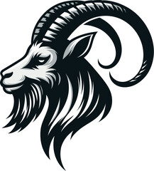 Obraz premium Mountain Goat Head Illustration logo
