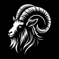 Mountain Goat Head Illustration logo