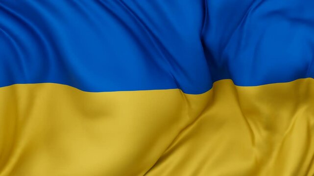 Ukraine flag swaying in the wind, endless cycled loop video background