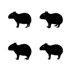 Capybara vector silhouette