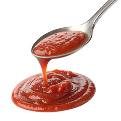 Ketchup Splash 3d icon in cartoon plastic style minimal isolated on transparent white background