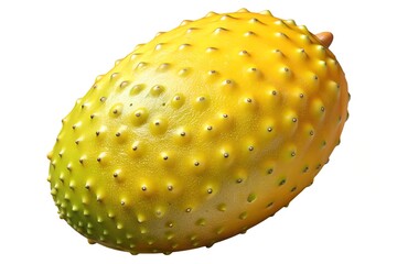 A single kiwano melon isolated on white background