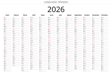 Simple 2026 spanish planner for Spain - planificador