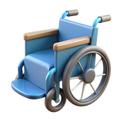 Wheelchair Medical Aid 3d icon in cartoon plastic style minimal isolated on transparent white background