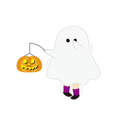 お化けの仮装をしたハロウィンのイラスト