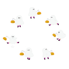 お化けの仮装をしたハロウィンのイラスト