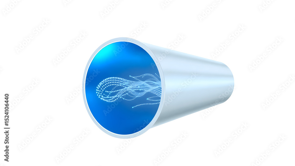 Poster futuristic data stream 3d icon of virtual private network tunnel