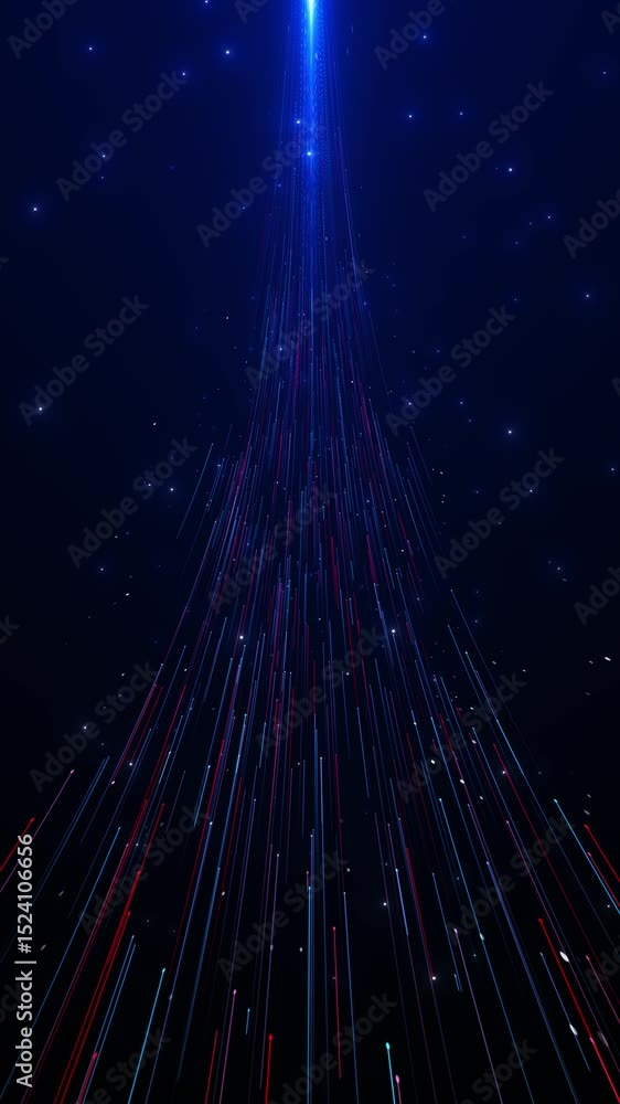 Poster futuristic, data flow big data abstract dark cyberspace internet digital data network fast moving bi