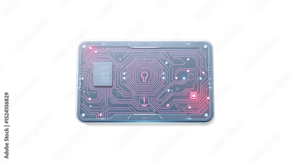 Poster sleek futuristic digital identity icon 3d render of a secure identity card