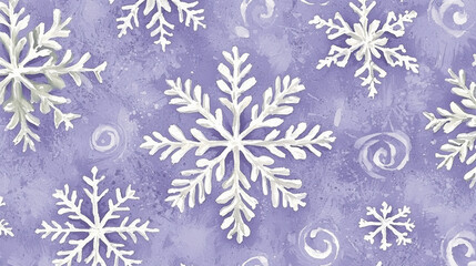 Winter scene with snowflakes purple background watercolor style festive holiday decoration seasonal pattern icy design