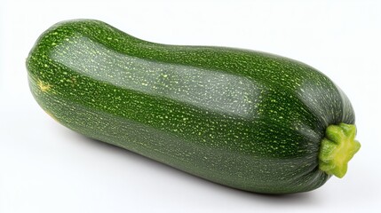 Single fresh zucchini with water droplets, Studio shot on black background, Isolated vegetable for healthy recipes