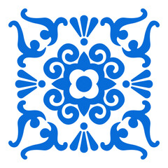 Blue Ornamental Tile, Vector Art for Home & Kitchen Decor