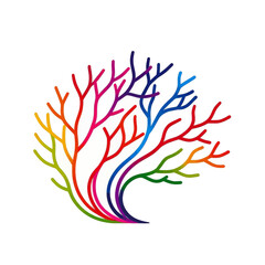 Naklejka premium Colorful-abstract-tree-branch-vector-graphic-design-illustration