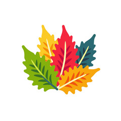 Obraz premium Colorful-autumn-leaves-graphic-design-illustration