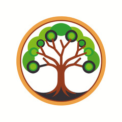 Obraz premium Tree-icon-illustration-nature-symbol-logo-design-vector-graphic