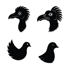 Fototapeta premium bird head silhouette bundle 