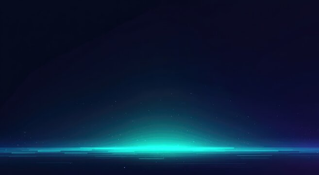 Dark space, teal light horizon