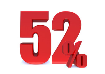 52 Percent off 3d Sign on White Background, Special Offer 52% Discount Tag, Sale Up to 52 Percent Off,big offer, Sale, Special Offer Label, Sticker, Tag, Banner, Advertising, offer ... See More 