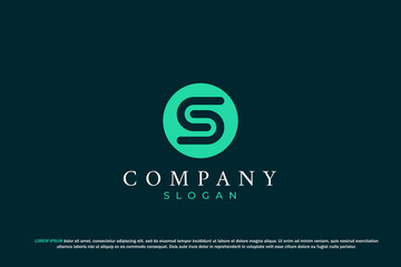 Elegant Letter S Logo in a Circle green