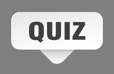 quiz sticker. quiz sign isolated on gray background
