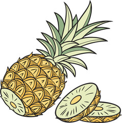 Tropical Pineapple Illustration