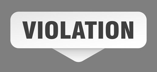 violation sticker. violation sign isolated on gray background