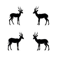 Fototapeta premium set of deer silhouettes