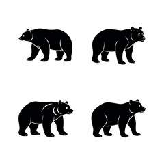 set of bears silhouettes