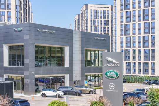 Almaty, Kazakhstan - May 29, 2025: Car showroom Jaguar Land Rover