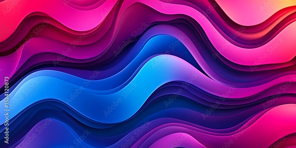 Poster dynamic fluid gradient waves abstract background with vibrant colors and smooth transitions perfect 